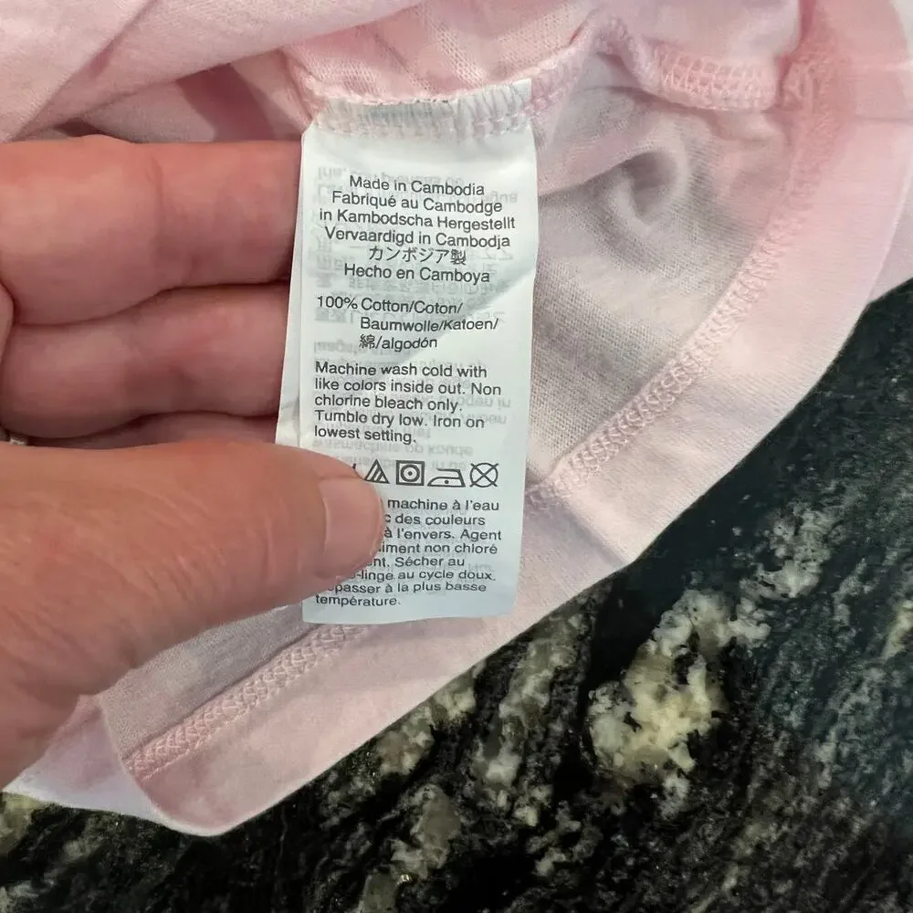**NWT J. Crew Girls' Pink W/Blue & Silver Glitter Snowflakes Graphic Tee